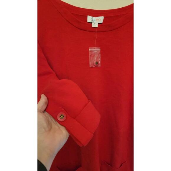 Denim & Company red sweatshirt XL New - Picture 4 of 5